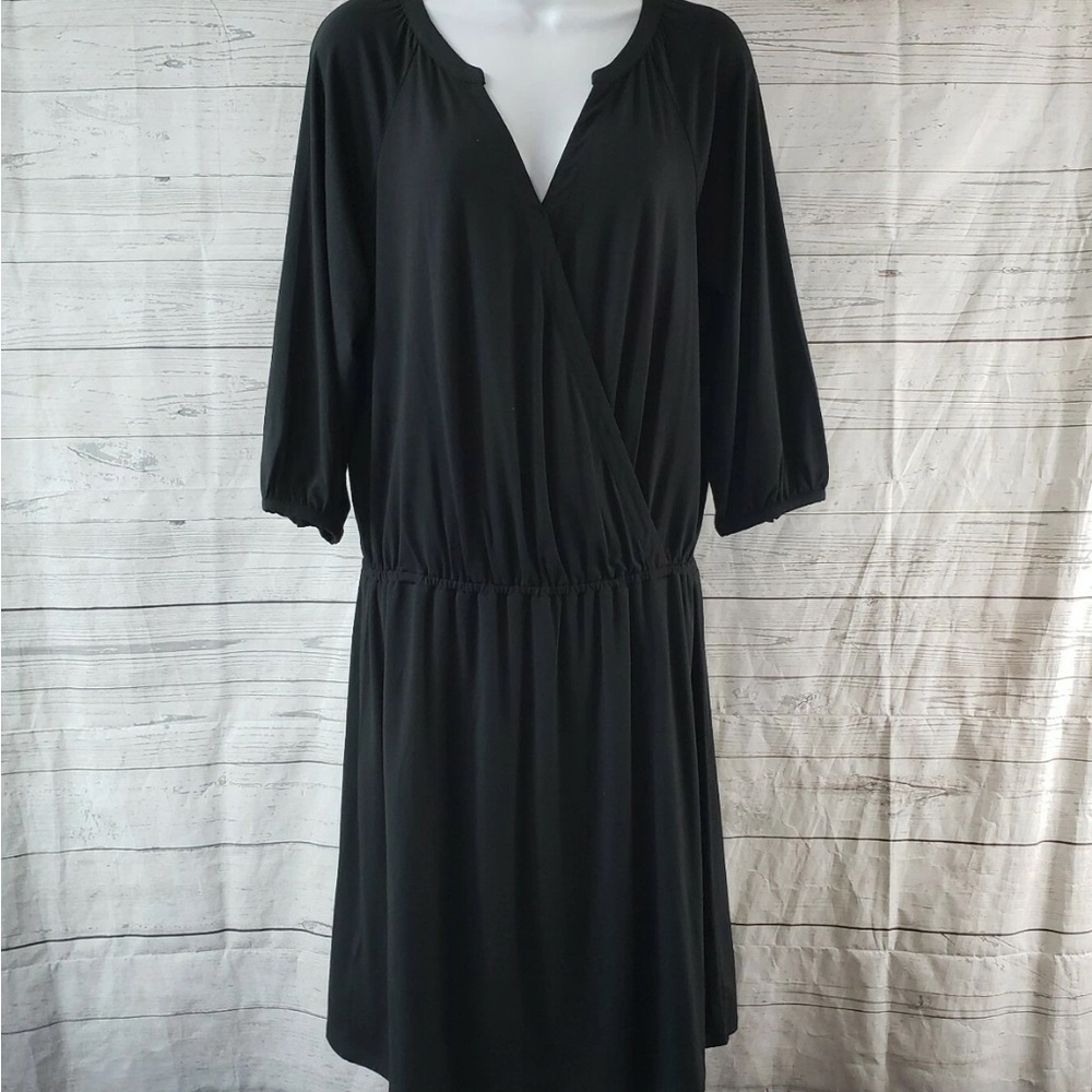 Tommy Bahama Black Surplice Mini Dress